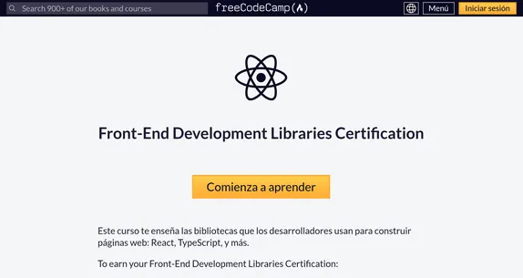 Certificación en bibliotecas de desarrollo front-end