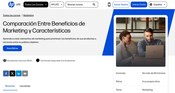 Comparación entre beneficios de marketing