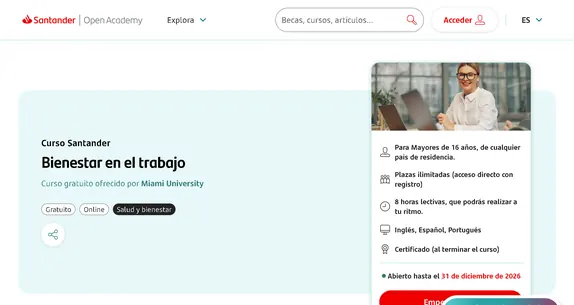 Curso de bienestar laboral